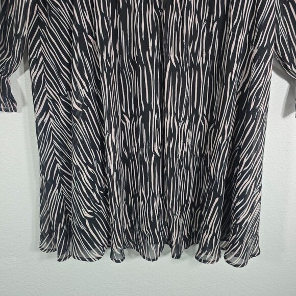 Lane Bryant Zebra Print Dress Women Plus Size 22-24 Black Long Sleeve Boho - Picture 6 of 15